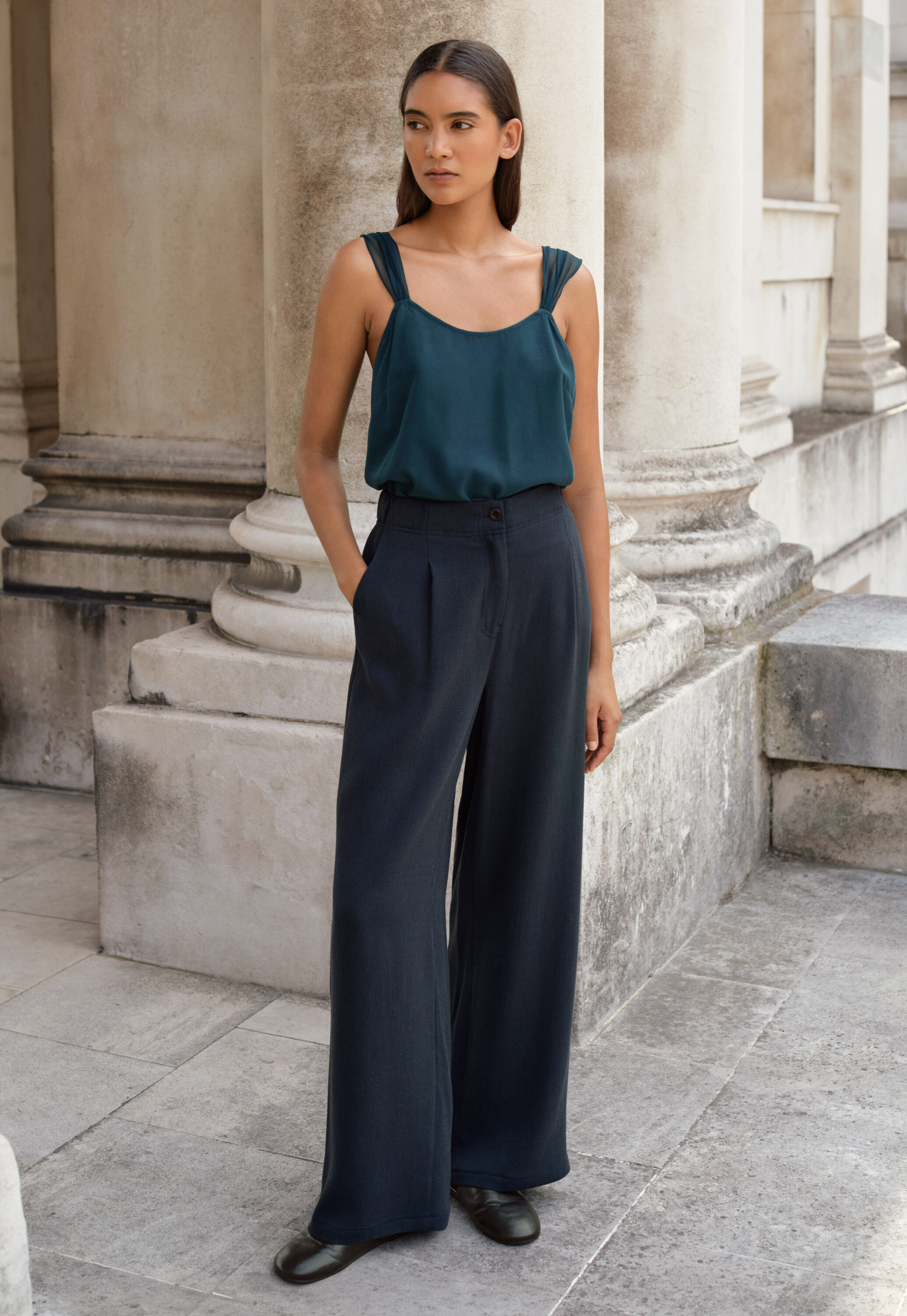 Elegante Hose mit weitem Bein