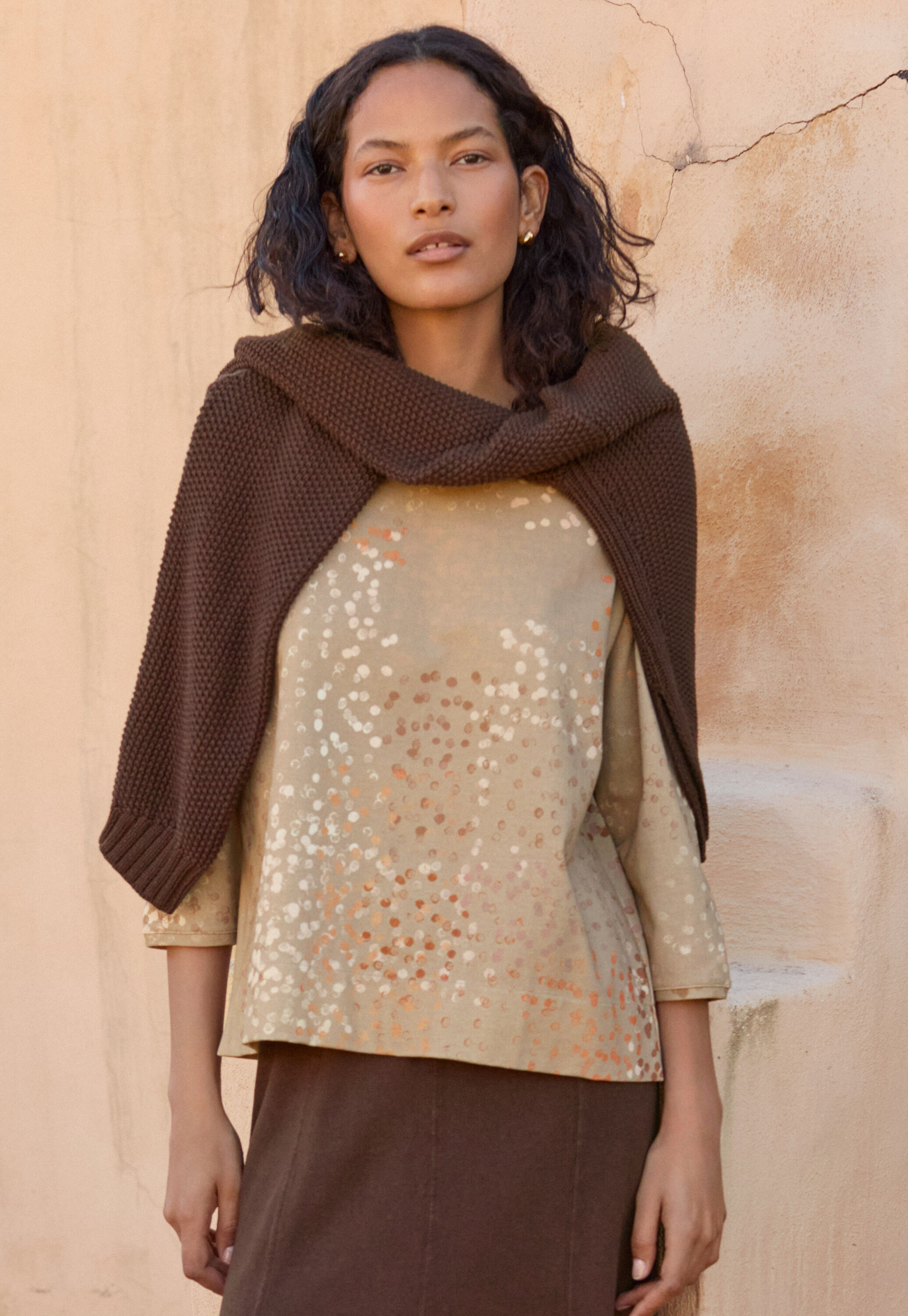 Perlmuster-Pullover, Weinrot, large
