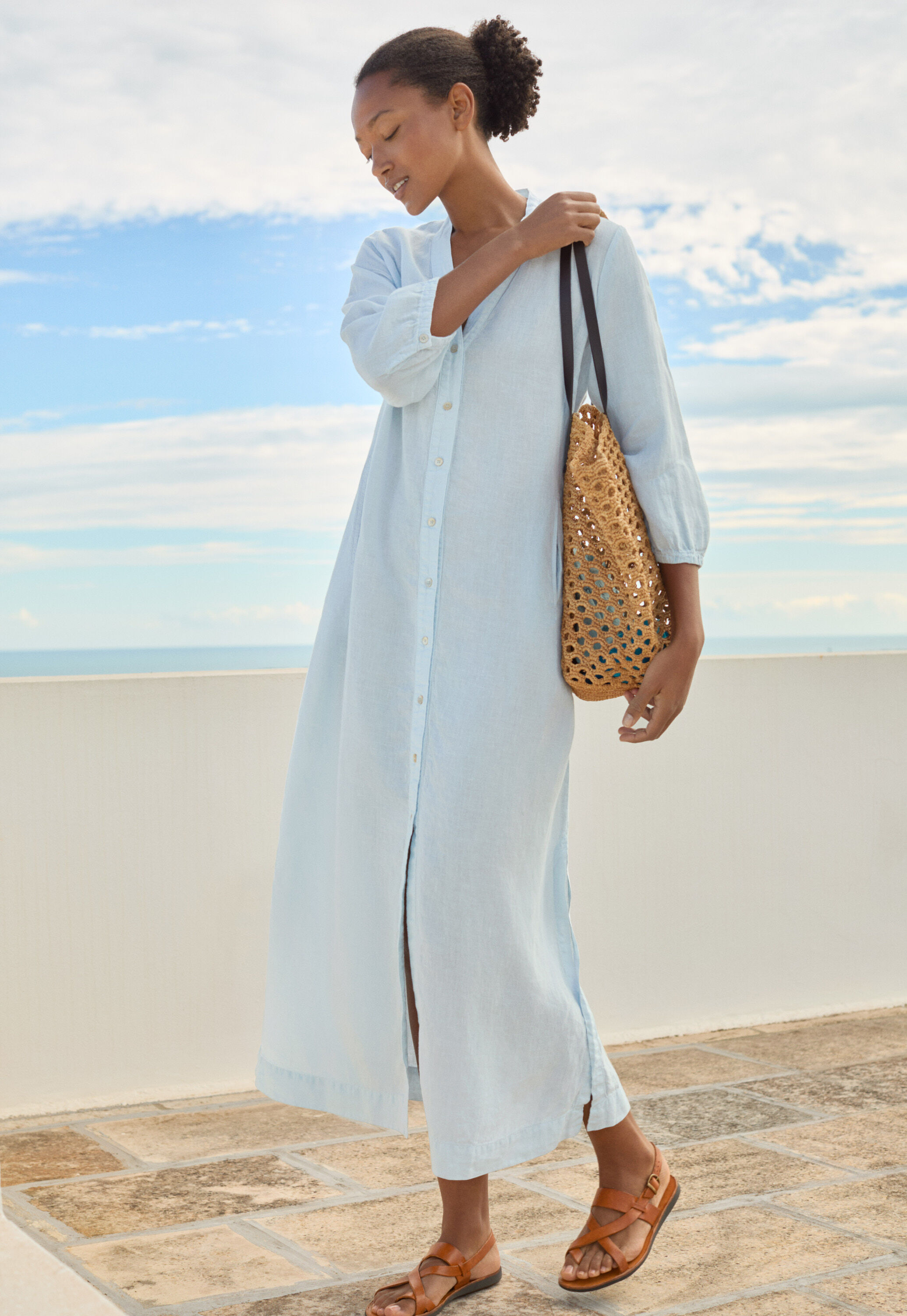 Bluse mit eingewebtem Kreuzmuster