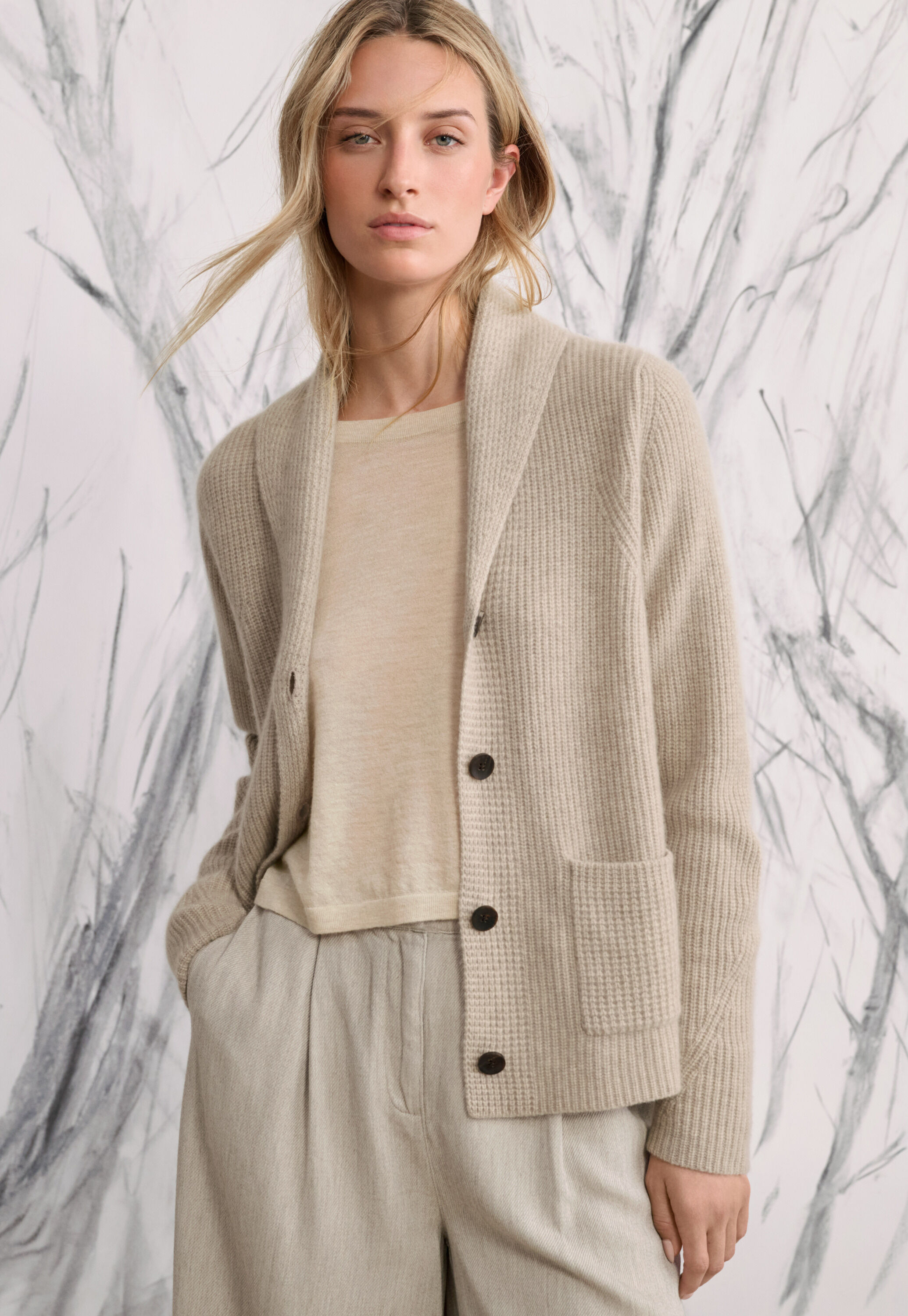 Cardigan mit Schalkragen