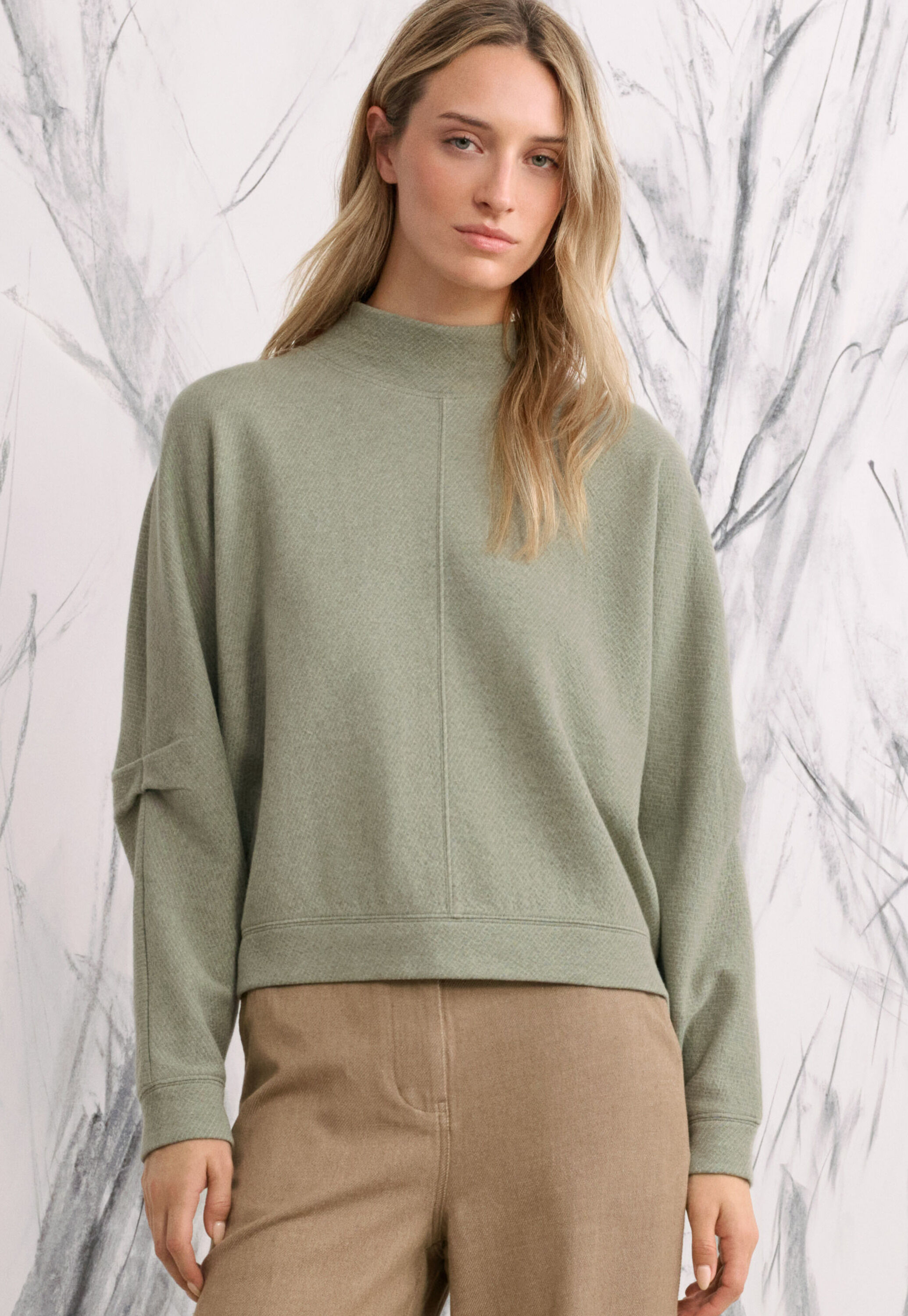 Sweatshirt mit Falten&auml;rmeln