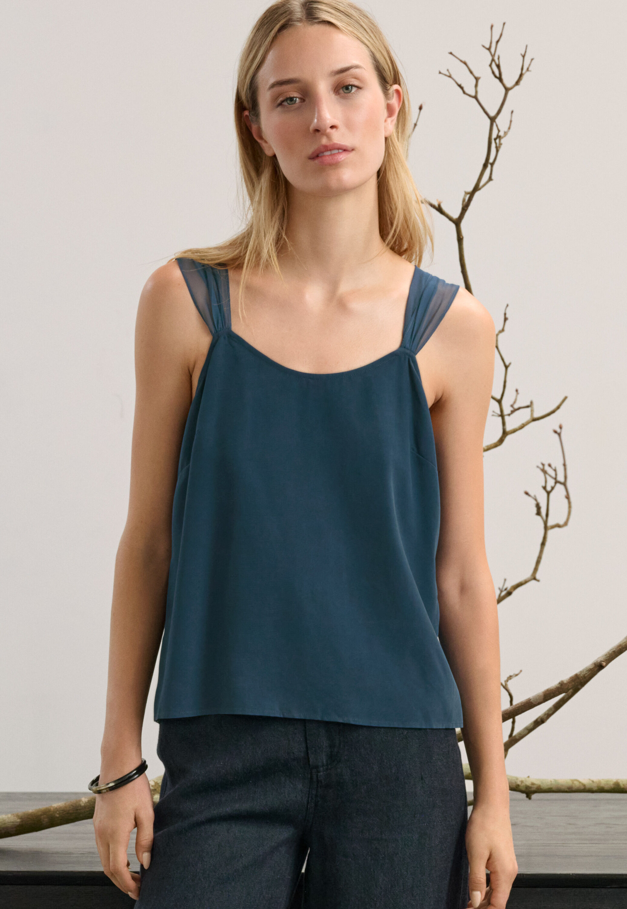Camisole mit Chiffontr&auml;gern