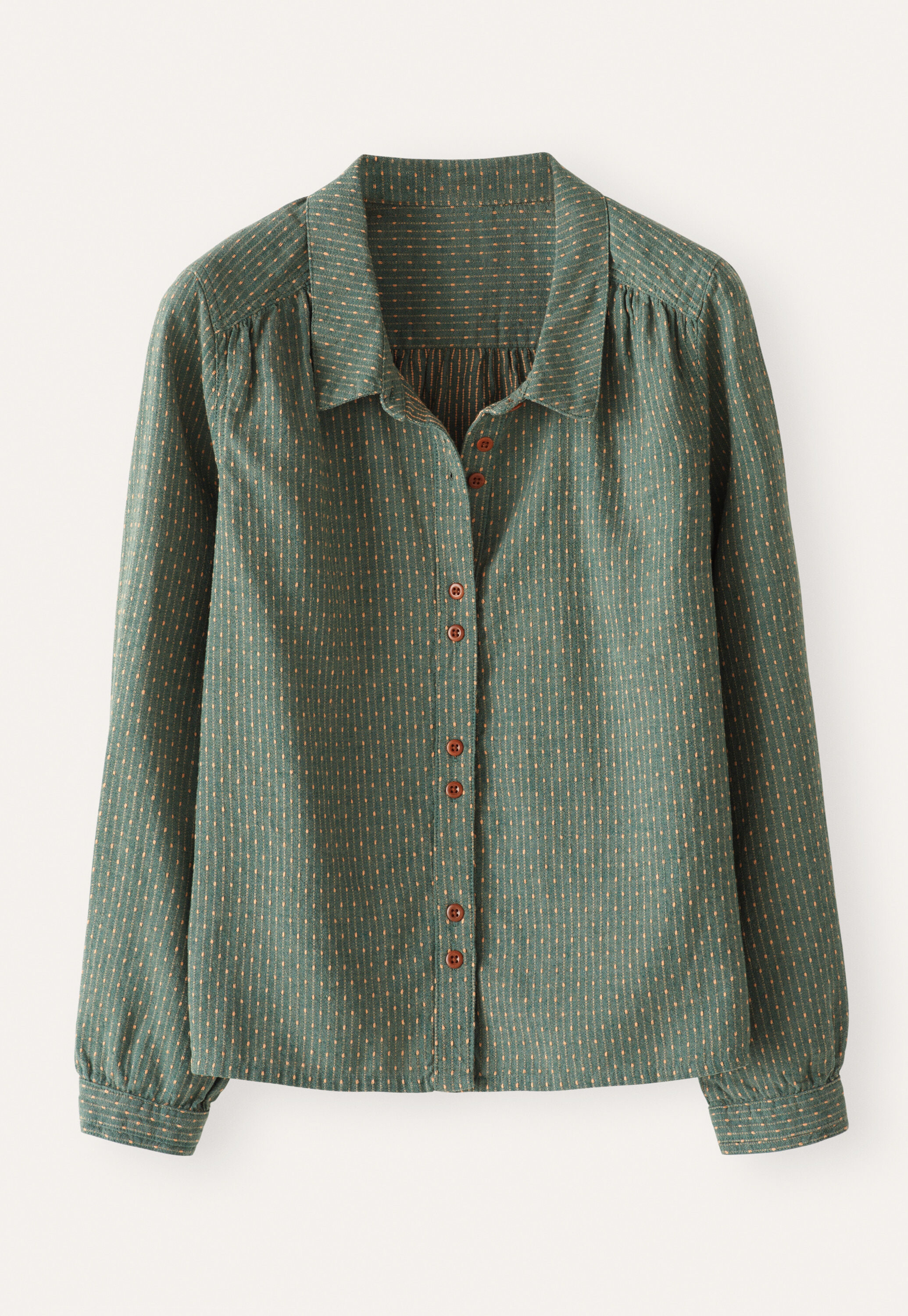 Bluse in Strichmuster-Webung