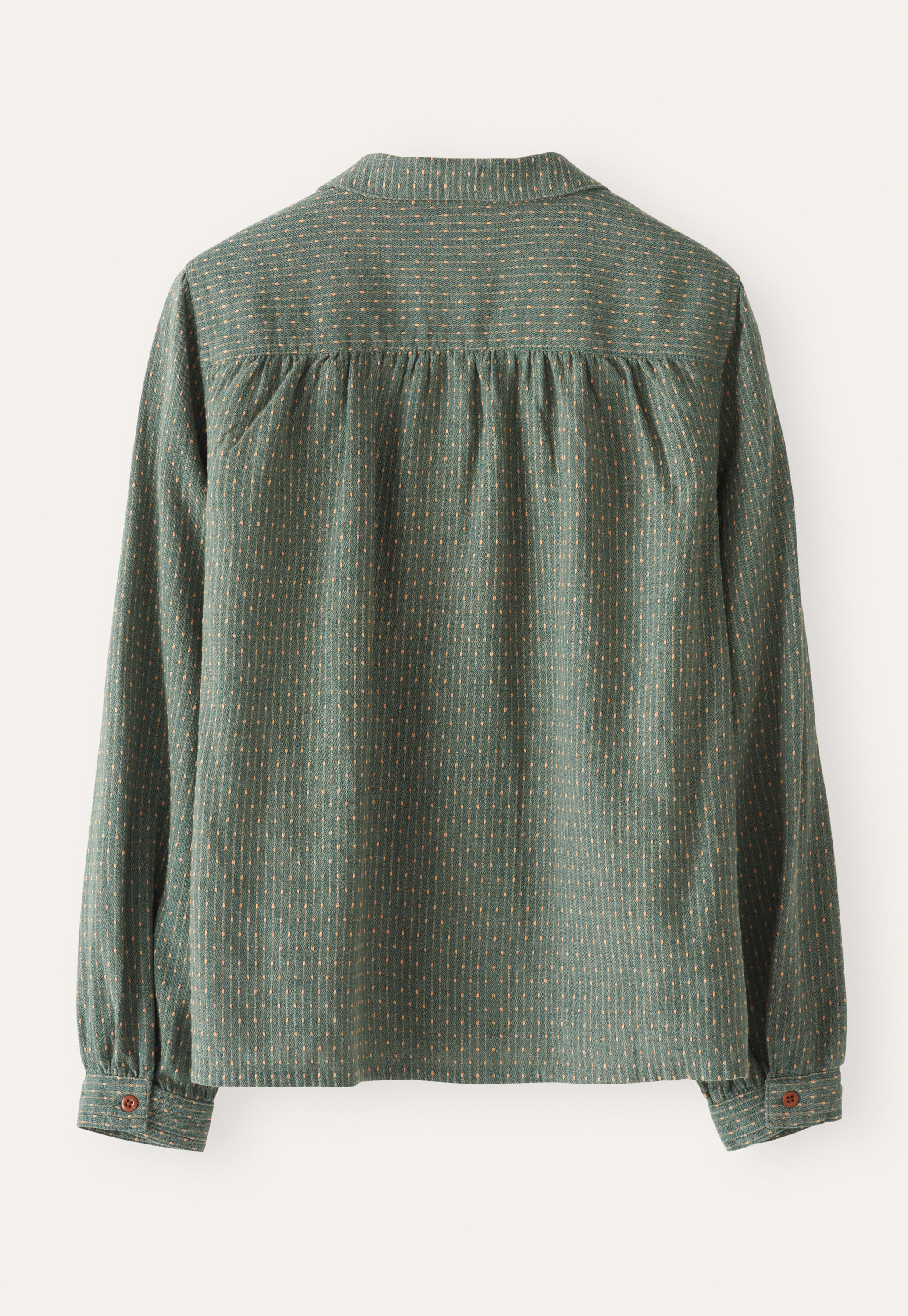 Bluse in Strichmuster-Webung