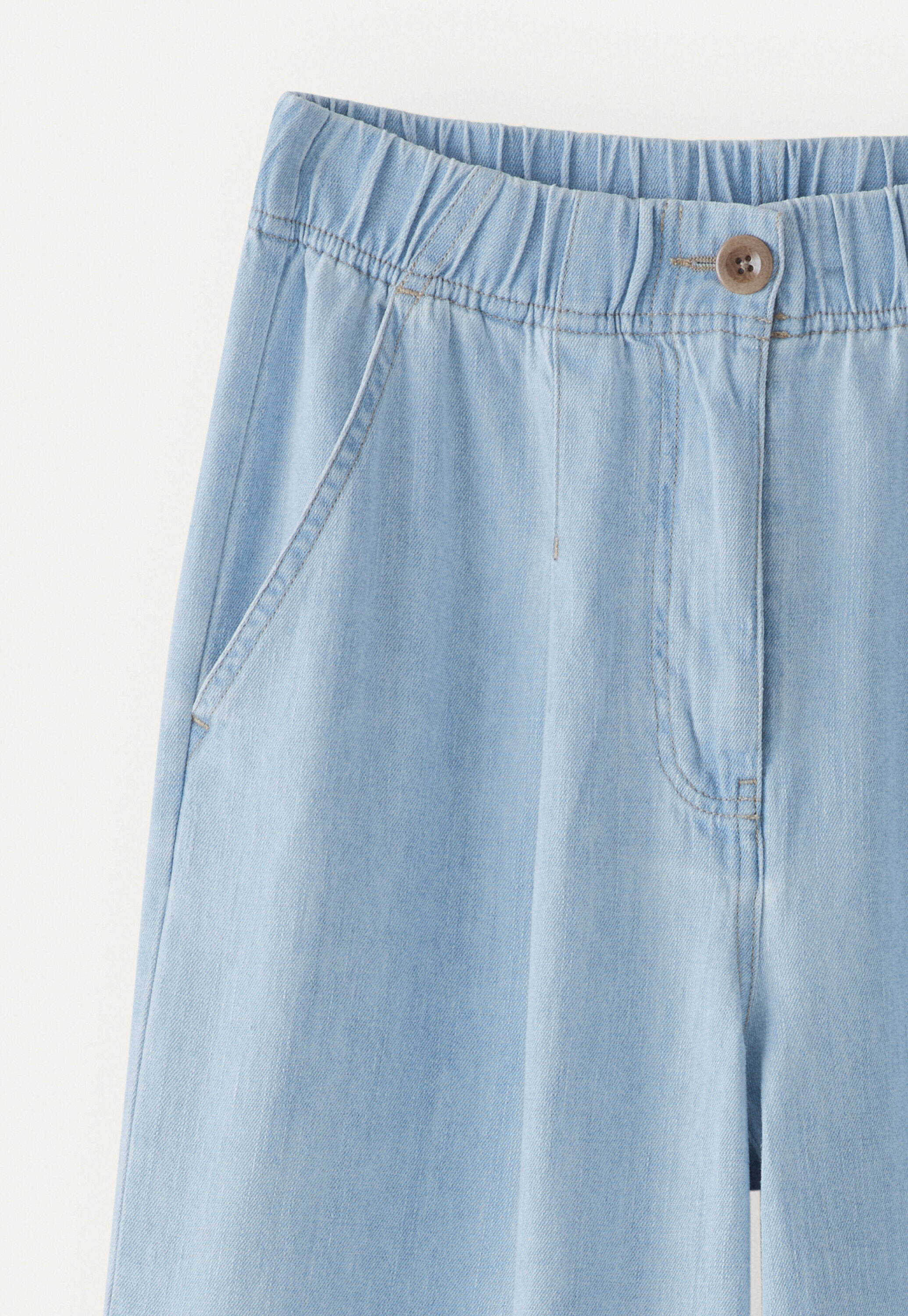 Indigo-gef&auml;rbte weite Hose, Blasses Denimblau, large