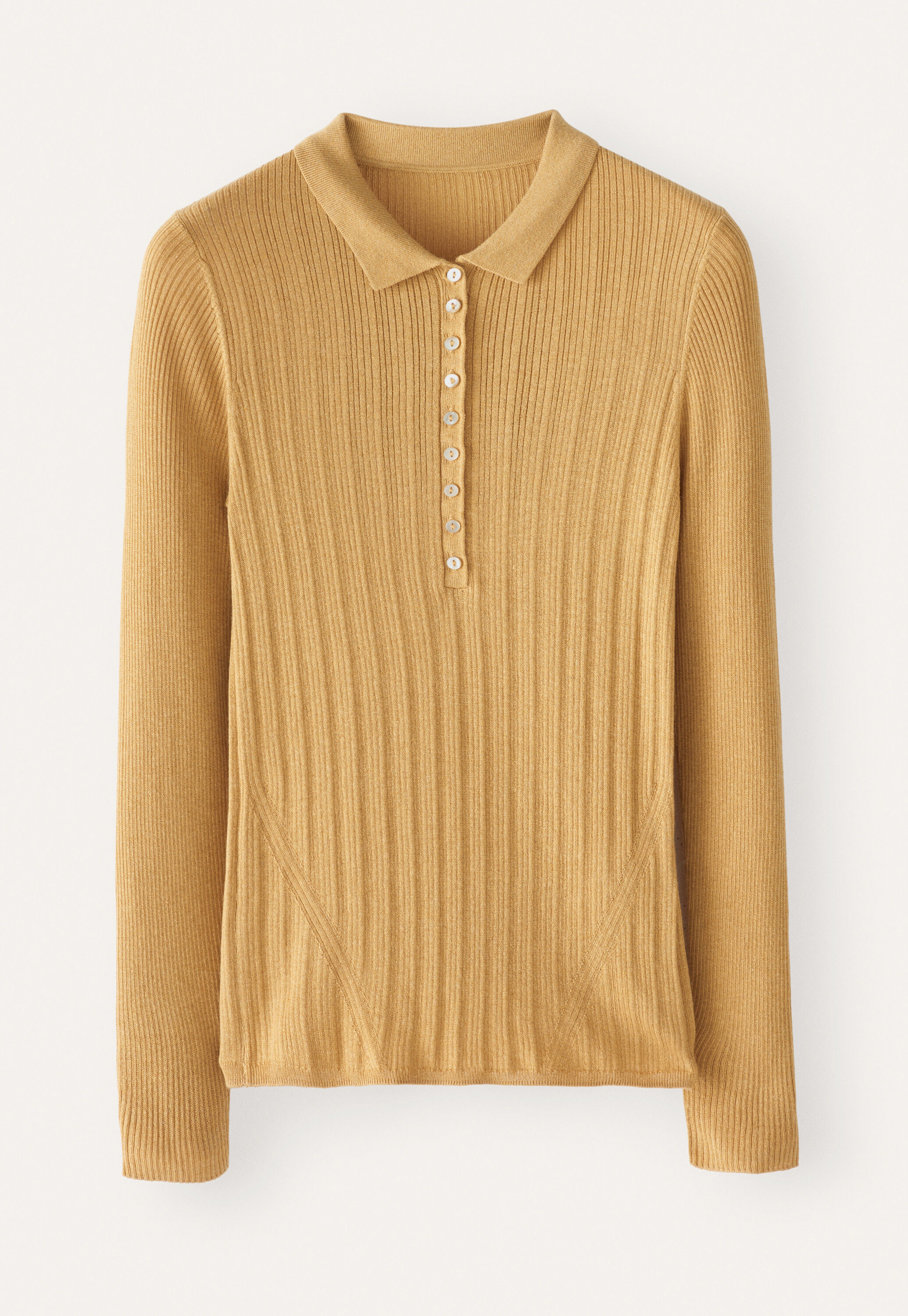 Gerippter Polo-Pullover