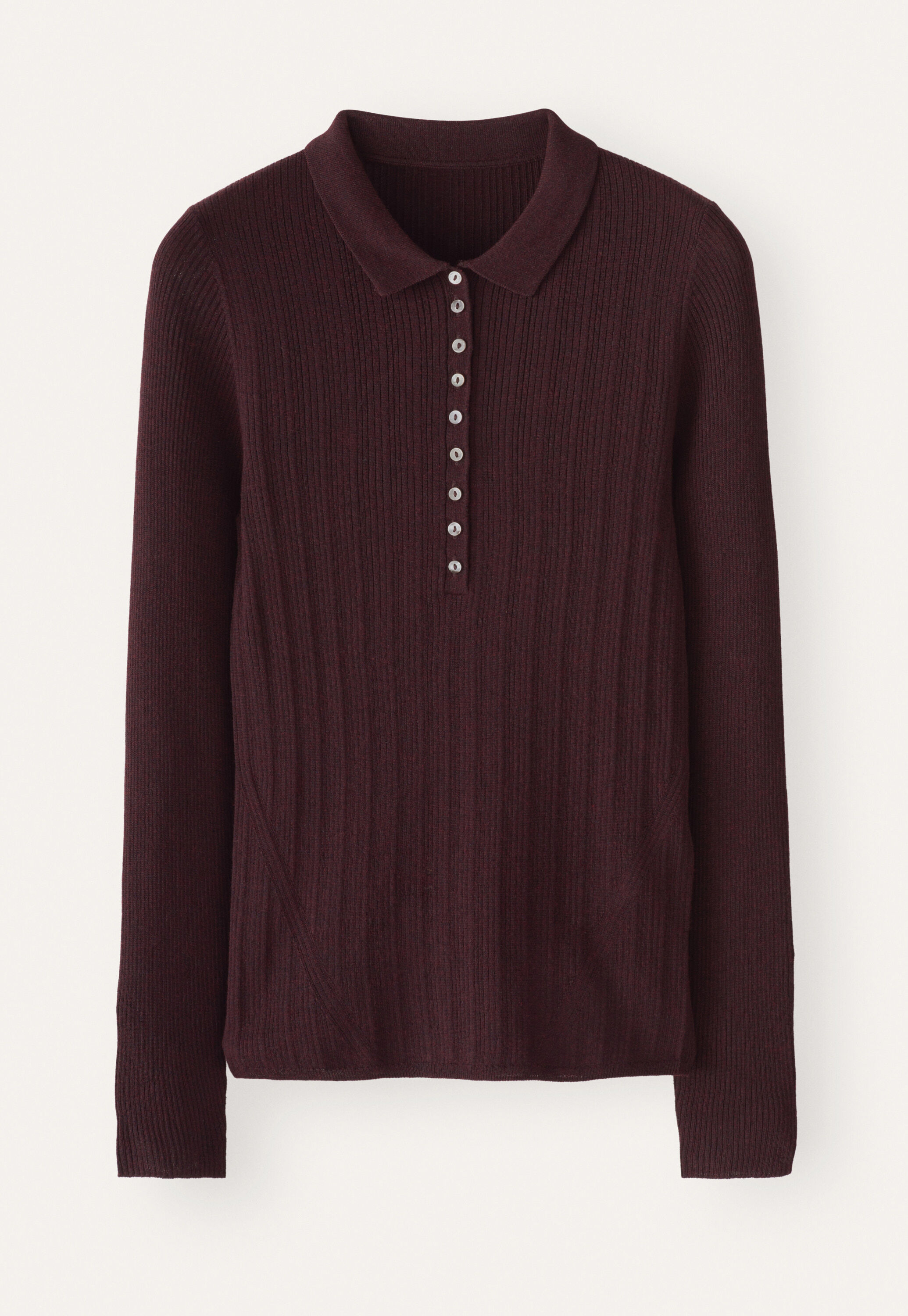 Gerippter Polo-Pullover