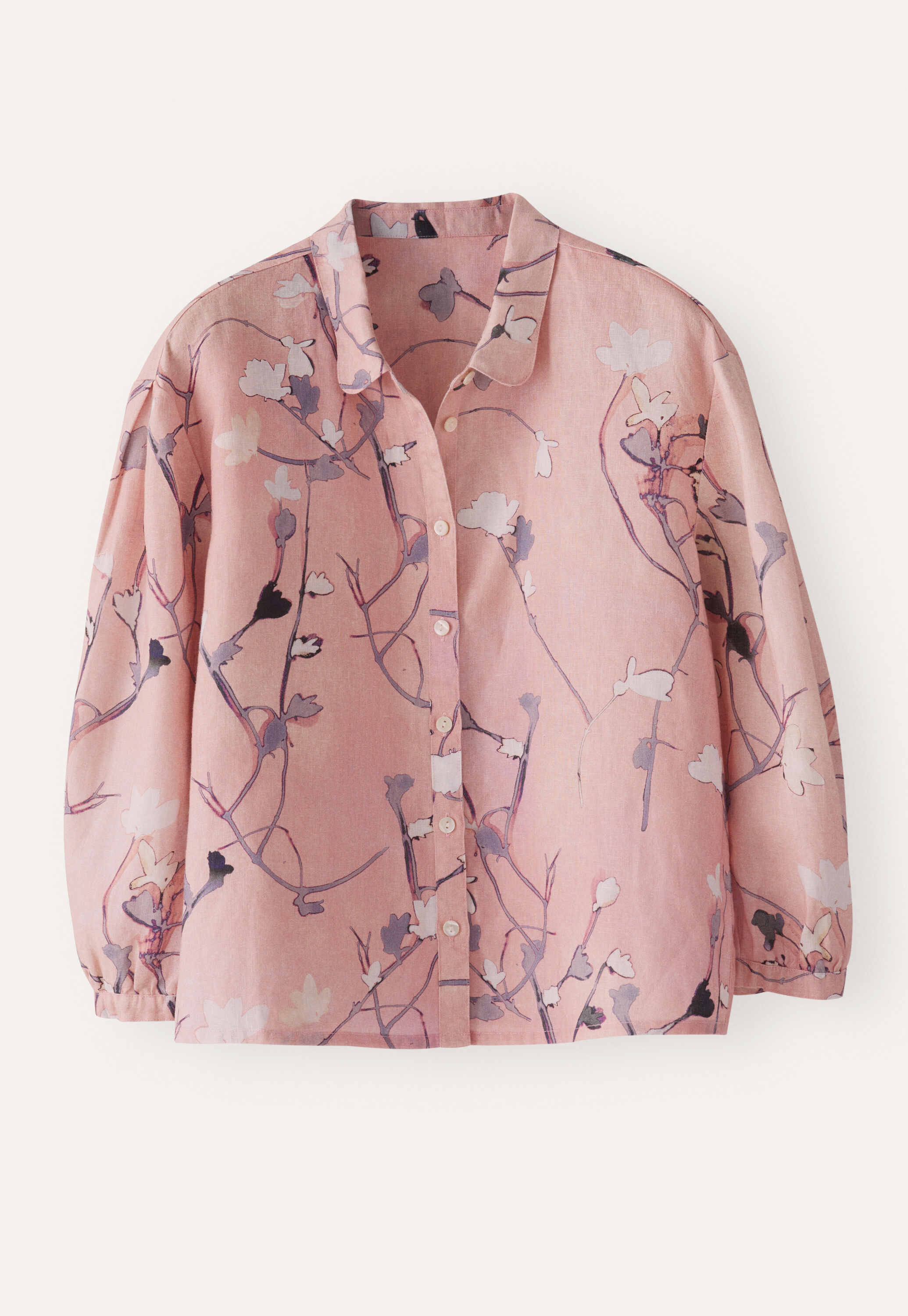 Print-Bluse mit Falten&auml;rmeln