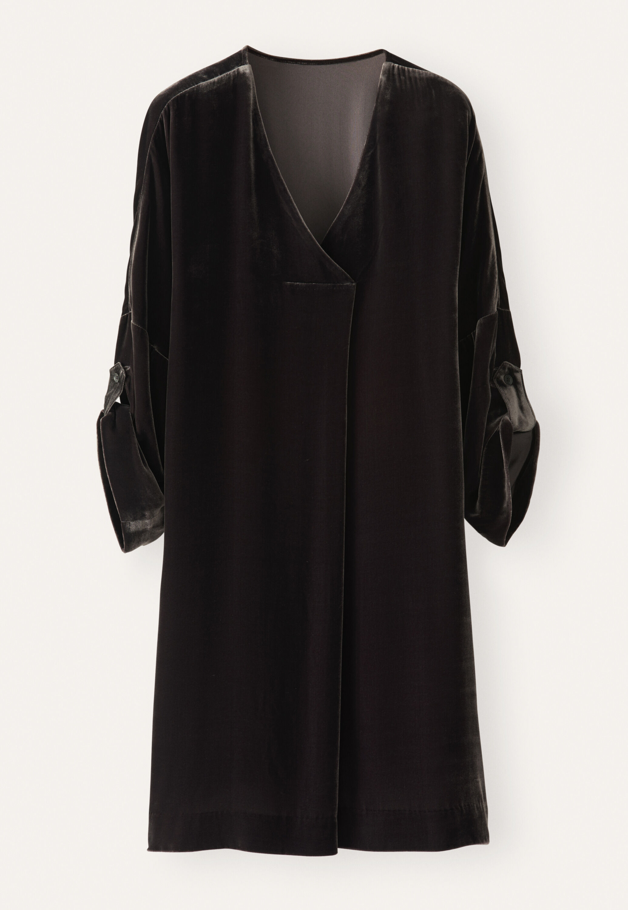 Samtkleid mit V-Ausschnitt