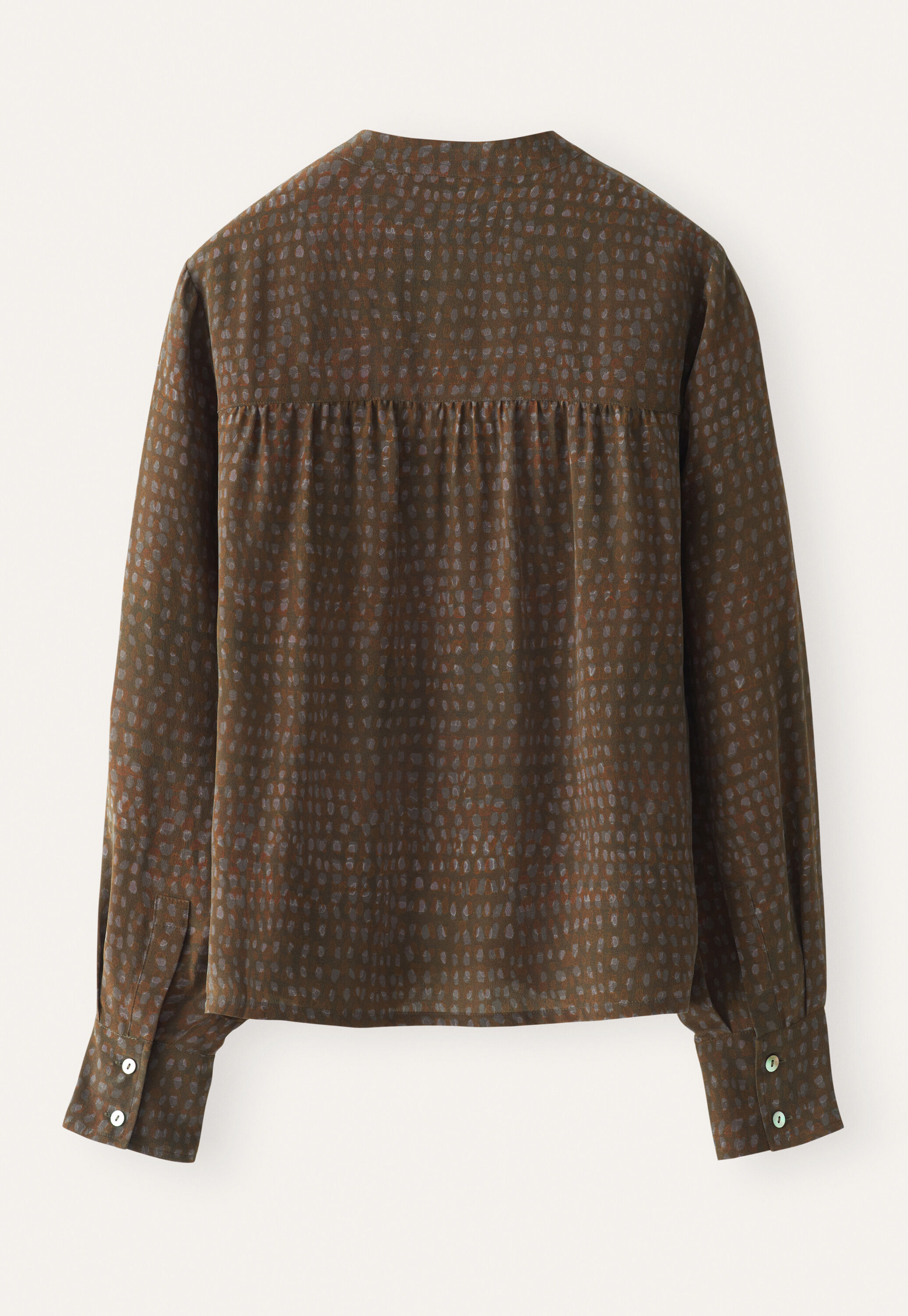 Bedruckte Bluse mit V-Ausschnitt