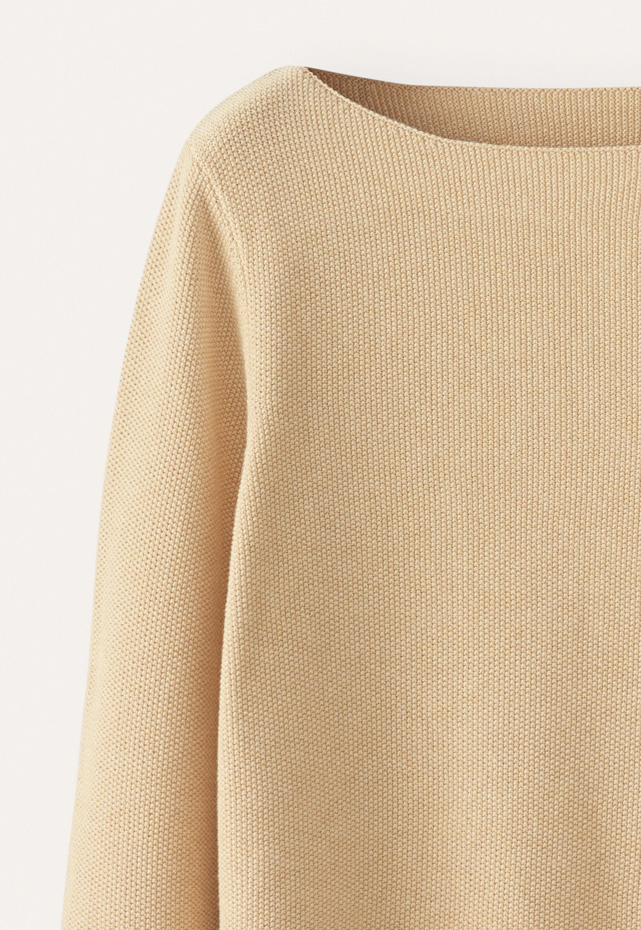 Pullover mit U-Boot-Ausschnitt, Blasses Maisgelb, large