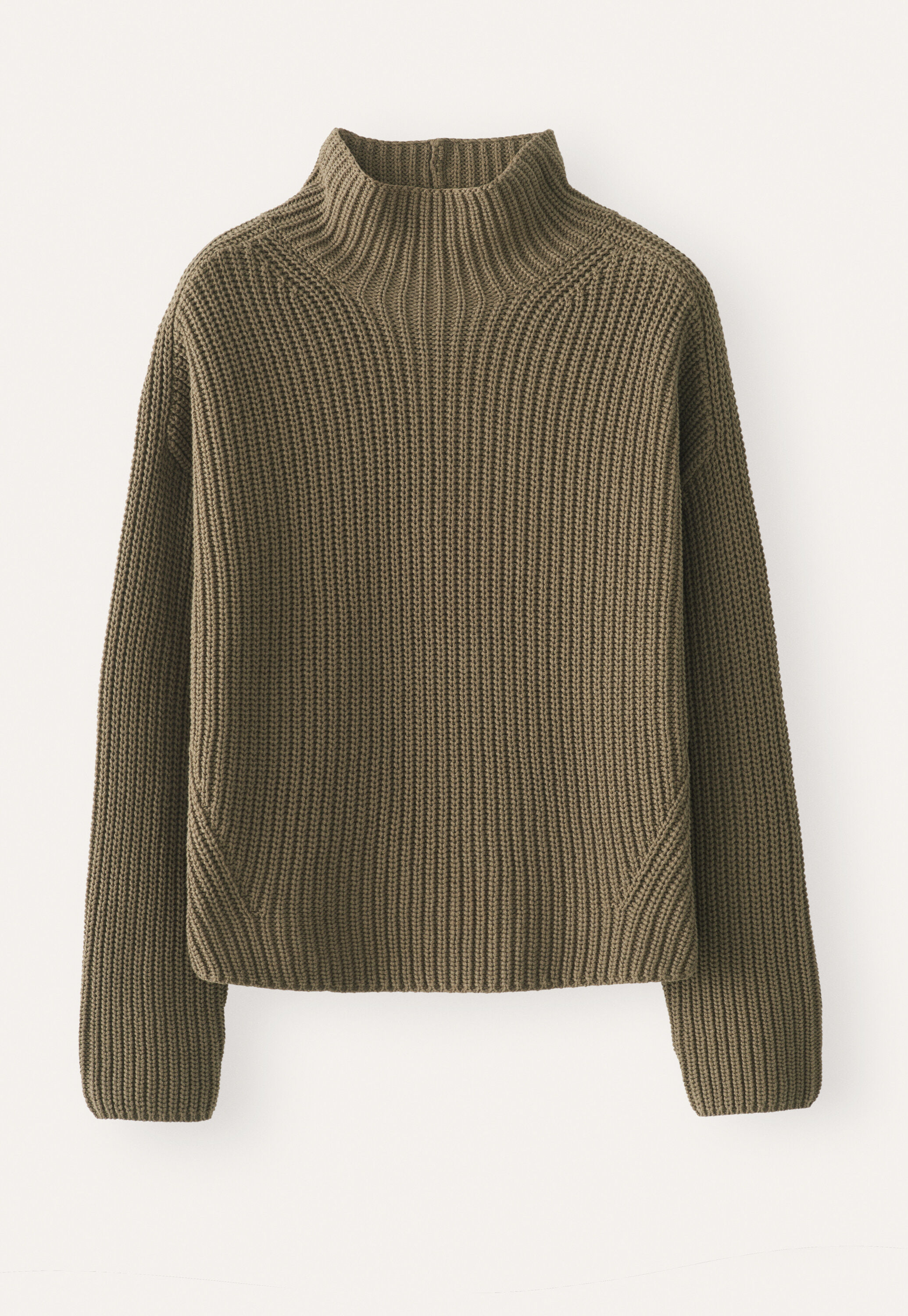 Pullover mit Trichterkragen, Khaki, large