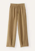 Schmal zulaufende Schlupfhose, Zartes Khaki, webstill