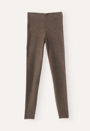 Leggings, Erdbraun, webstill