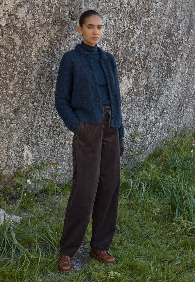 Cardigan mit Kragen, Dunkles Petrol, completeTheLook