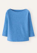 Pullover mit U-Boot-Ausschnitt, Zartes Marineblau, webstill