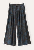 Bedruckte k&uuml;rzere Hose, Mitternachtsblau, webstill