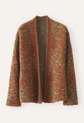 Kimono-Cardigan im Spitzenmuster, Chili/Aqua, webstill