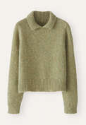 Pullover mit Kragen, Zartes Salbei, webstill