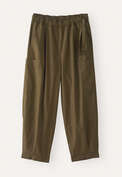K&uuml;rzere Schlupfhose, Gr&uuml;nbraun, webstill
