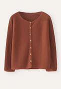 Cardigan mit Dolman-&Auml;rmeln, Braun/Chili, webstill