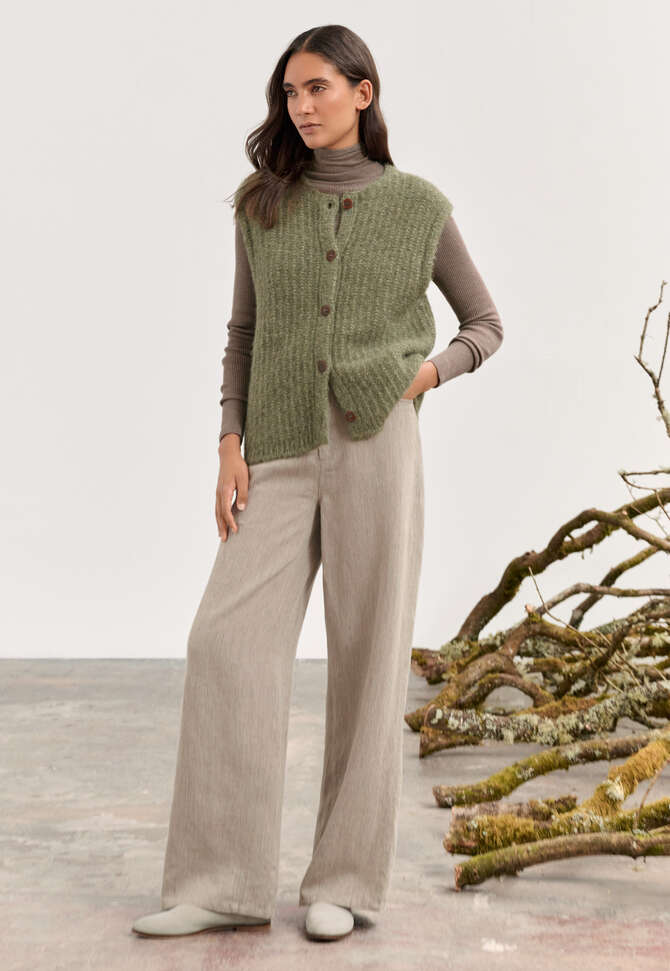 &Auml;rmelloser Cardigan, Khaki, completeTheLook