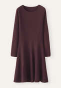 Ausgestelltes Strickkleid, Aubergine, webstill