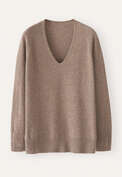 Pullover mit V-Ausschnitt, Latte, webstill