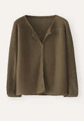 Cardigan mit Dolman-&Auml;rmeln, Gr&uuml;n/Taupe, webstill