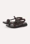 Sandalen mit Klettverschlussriemen, Maulbeer, webstill