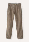 Hose mit schmal zulaufendem Bein, Nerzbraun, webstill