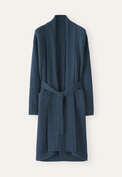 Gestrickter Morgenmantel, Baltic-Blau, webstill