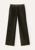Hose mit weitem Bein, Khakibraun, webstill