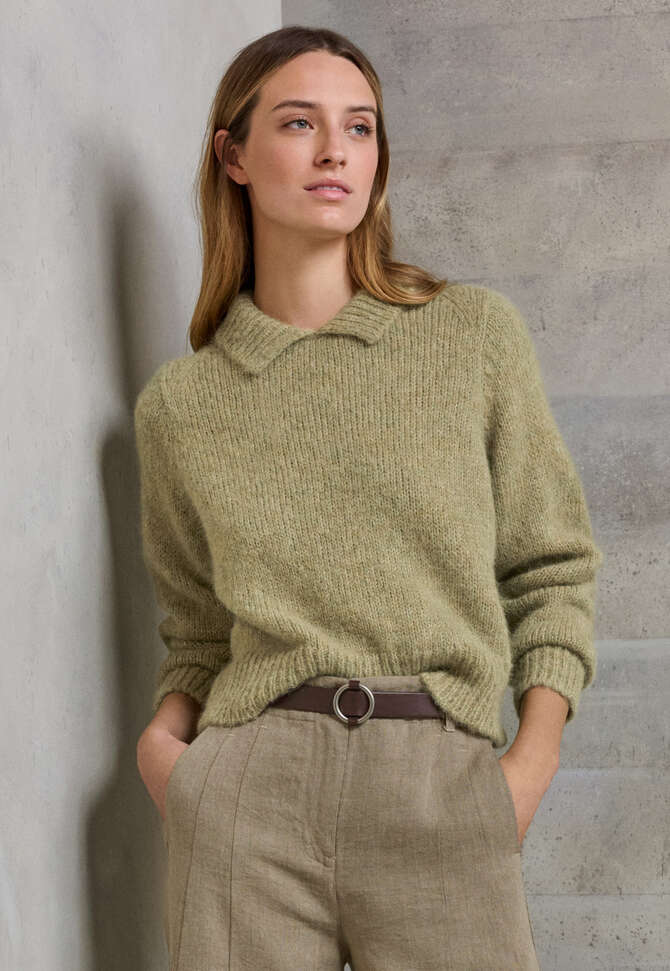 Pullover mit Kragen, Zartes Salbei, completeTheLook