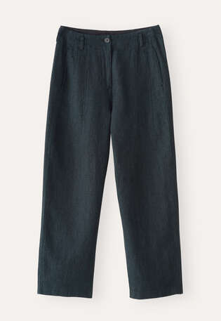 Barrel-Leg-Hose, Dunkles Petrol, webstill