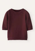 Kurz&auml;rmeliger Pullover, Maronenrosa, webstill