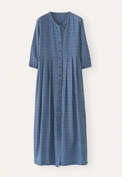Langes Karokleid, Navyblau/Aqua, webstill
