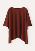 Strick-Poncho, Gebranntes Rot, webstill