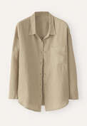 Overshirt aus Leinen, Gewaschenes Farngr&uuml;n, webstill