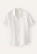 Bluse mit kurzen &Auml;rmeln, Wei&szlig;, webstill