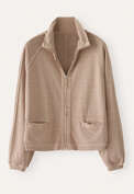 Rei&szlig;verschlussjacke, Nerz-Taupe, webstill