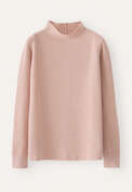 Trichterkragen-Pullover, Muschelrosa, webstill