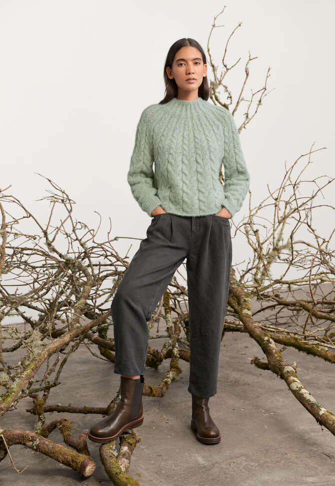Socken mit Zopfmuster, Anthrazit, completeTheLook