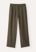 Weich geschnittene Hose, Dunkles Moos, webstill