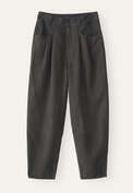 Schmal zulaufende Hose, Kohlschwarz, webstill