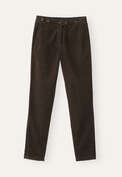 Hose mit schmal zulaufendem Bein, Espresso, webstill