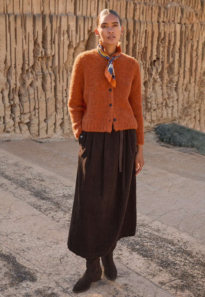 Quadratischer Schal, Blau/Orange, completeTheLook