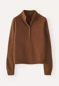 Pullover mit Kn&ouml;pfen, Chilibraun, webstill