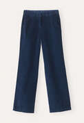 Hose mit weitem Bein, Dunkles Petrol, webstill