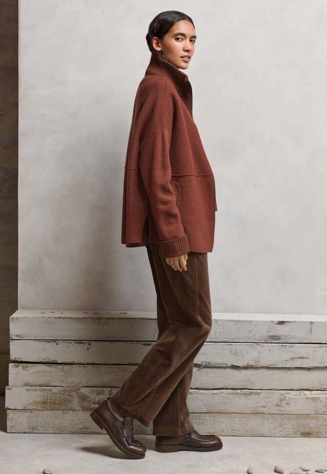 Hose mit geradem Bein, Schokolade, completeTheLook